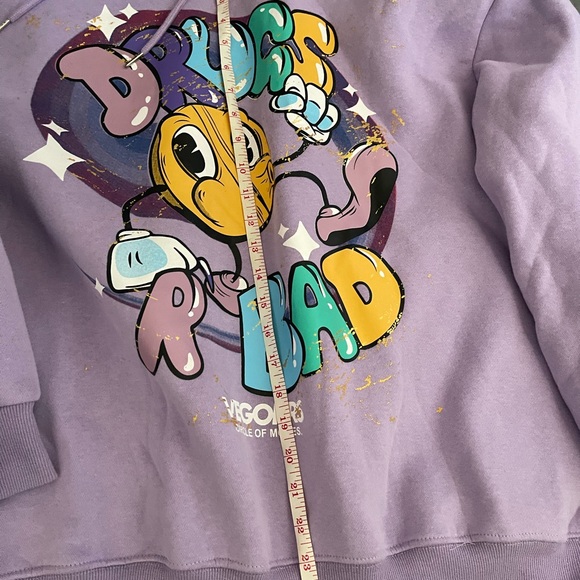 Drugs R Bad Hoodie M/L Purple. - Picture 5 of 8